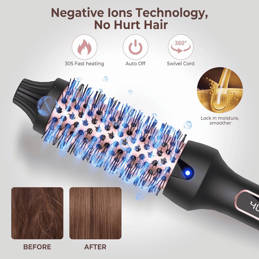 3-in-1 Negative Ion Thermal Brush - KissVara